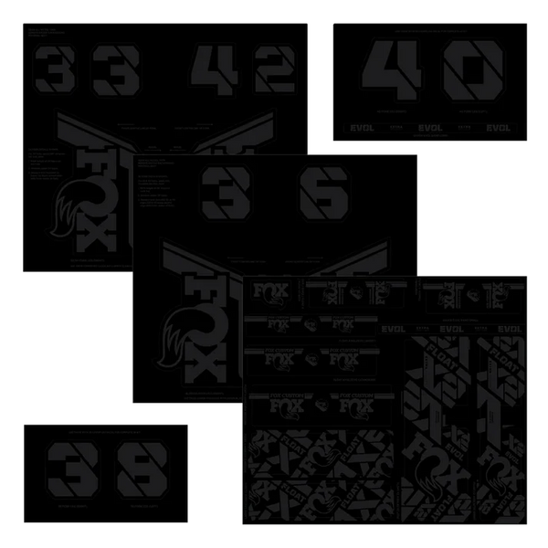 FOX Decal Kit, Fork and Shock, Stealth Black - 803-01-732