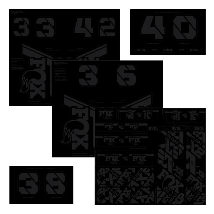FOX Decal Kit, Fork and Shock, Stealth Black - 803-01-732