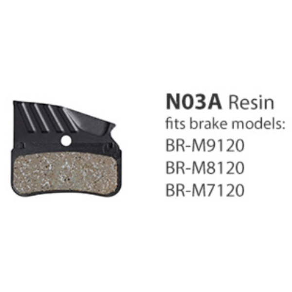 SHIMANO BR-M9120 / M8120 N03A Resin Disc Brake Pads 4 Piston w-fin 1pr