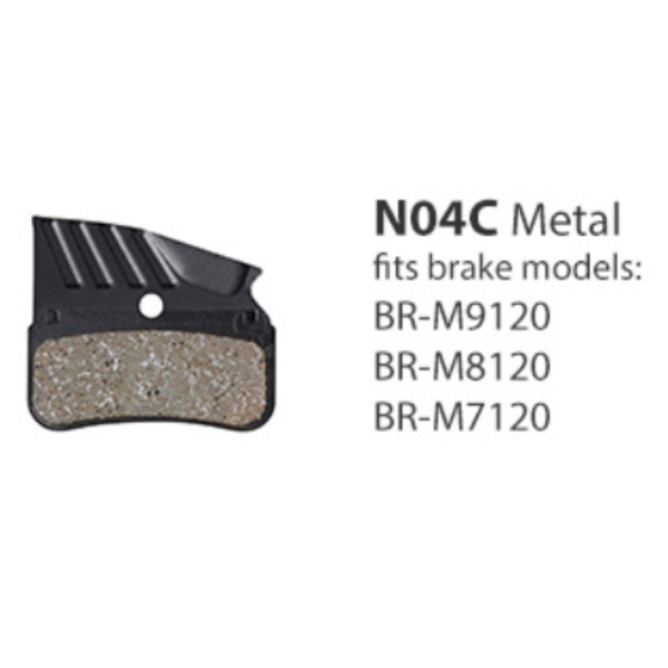 SHIMANO BR-M9120 / M8120 N04C Metalic Disc Brake Pads 4 Piston w-fin 1pr